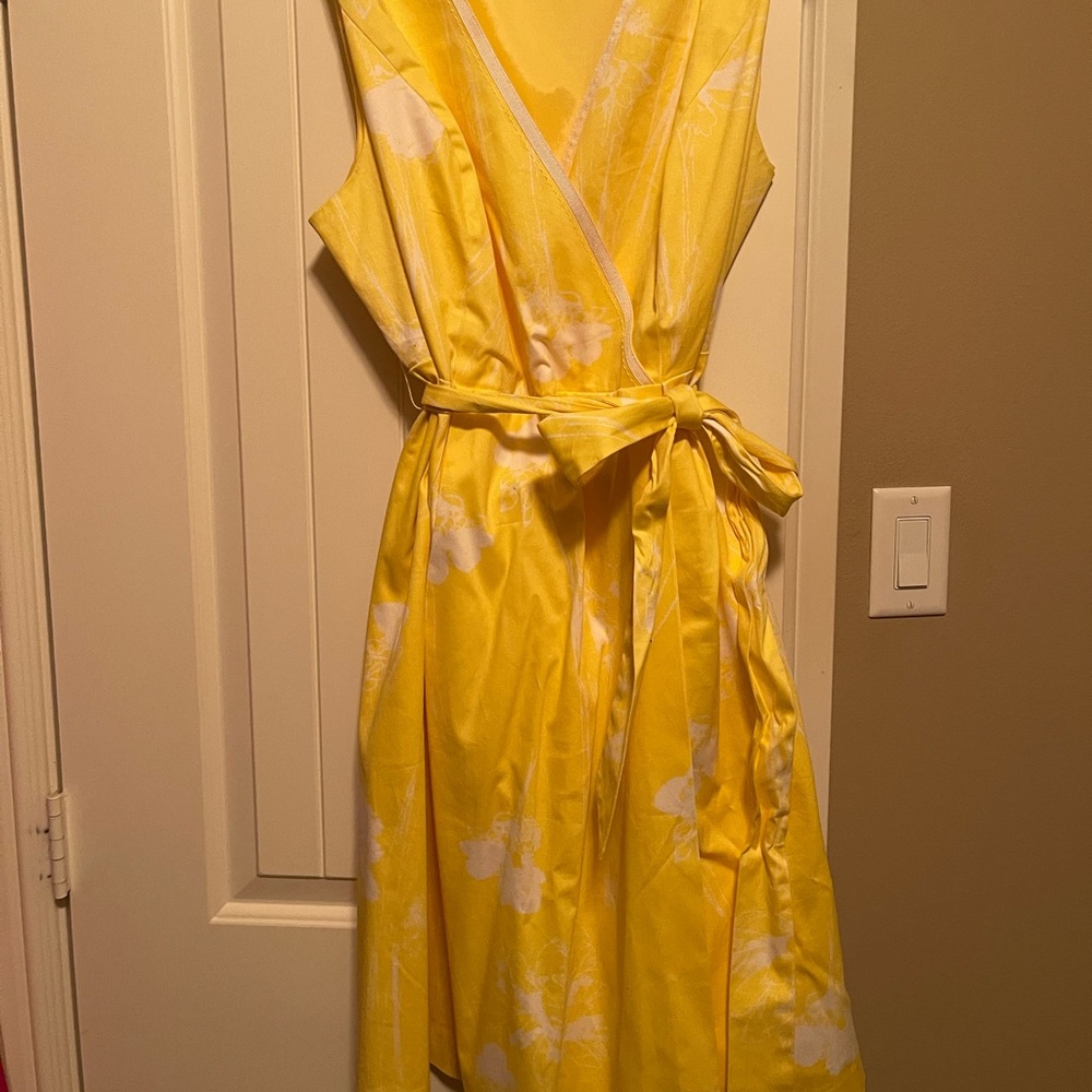 Yellow wrap dress; Lane Bryant size 22